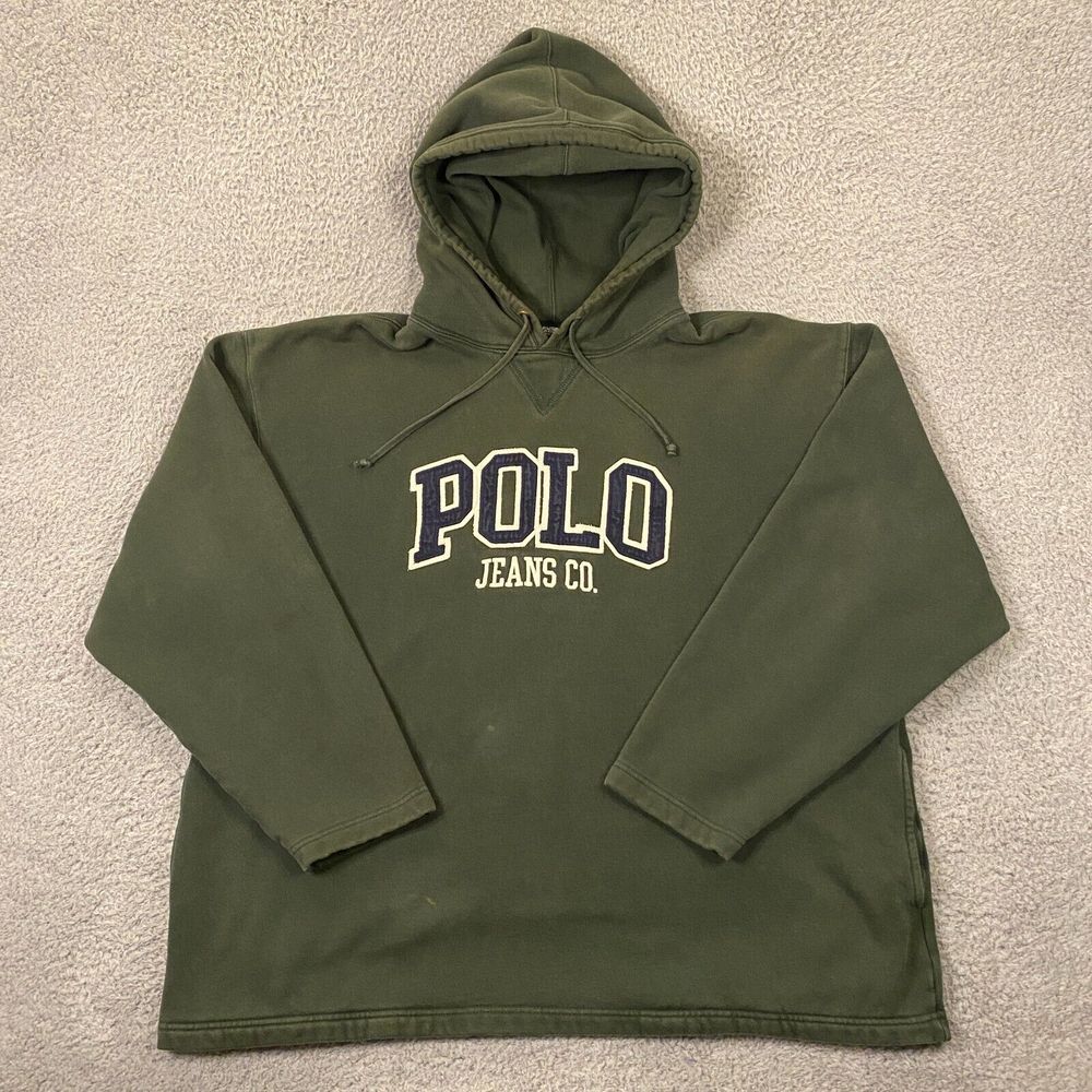 Polo Jeans Co Ralph Lauren Hoodie Mens XL Embroidered‎ Logo Y2K 2000s Vintage